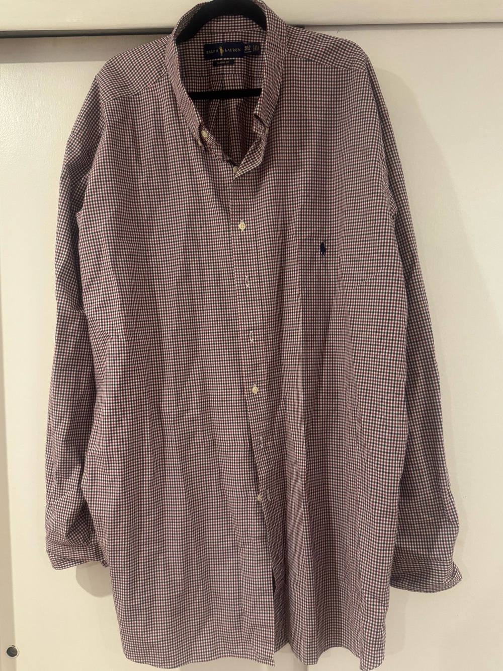 Ralph Lauren Men’s Red & Navy Mini-Check Button-Down Shirt